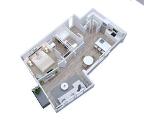 Lawson Floor Plan at Swivel Apartments, Omaha