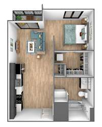 Mint Floor Plan at Clove Apartments, Omaha