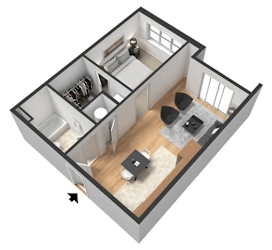 Florence Floor Plan at Centerline Apartments, Nebraska