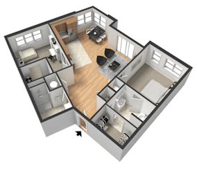 Harriet Floor Plan at Centerline Apartments, Omaha, NE, 68106