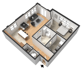 Malala Floor Plan at Centerline Apartments, Omaha, NE, 68106
