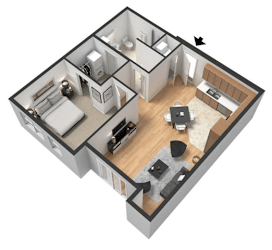 Rosalind Floor Plan at Centerline Apartments, Nebraska, 68106