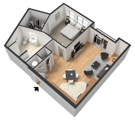 Ruth Floor Plan at Centerline Apartments, Omaha, NE, 68106