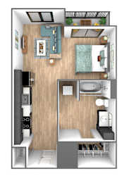 Nutmeg Floor Plan at Clove Apartments, Nebraska