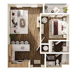 Patrick Floor Plan at The Walter Apartments, Nebraska