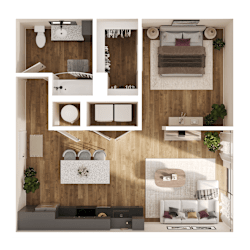 Plane Floor Plan at Parallel Apartments, Omaha