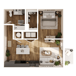 Prism Floor Plan at Parallel Apartments, Nebraska