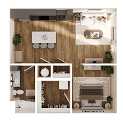 Radius Floor Plan at Parallel Apartments, Nebraska, 68106