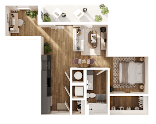 Tangent Floor Plan at Parallel Apartments, Omaha