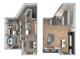 Thyme Floor Plan at Clove Apartments, Omaha