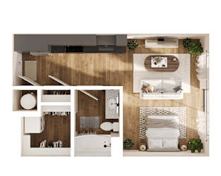 Torus Floor Plan at Parallel Apartments, Nebraska