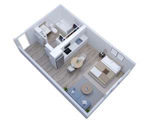 Tulip Floor Plan at Swivel Apartments, Nebraska