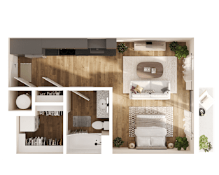 Vector Floor Plan at Parallel Apartments, Nebraska, 68106