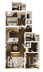 William 2A Floor Plan at The Walter Apartments, Nebraska, 68106