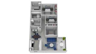 Floor Plan 3 Bed 2 Bath Ranch