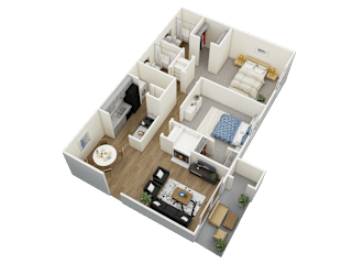 bedroom floor plan an in 3d