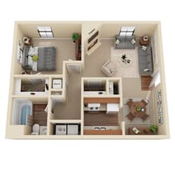 a floor plan image of the crossings at fox meadows apartments in memphis, tn