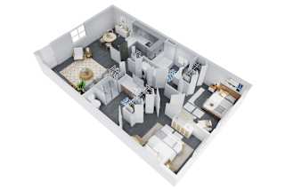 bedroom floor plan an in 3d