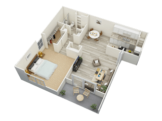 bedroom floor plan at the crossing apartments in denham springs, la
