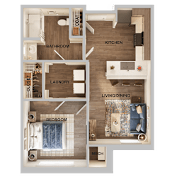 1 bed 1 bath at Divinity Landing Apartments, Ohio, 44056