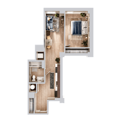 1 bed 1 bath A at Oskamp Flats Apartments, Cincinnati, 45202