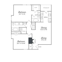 B2 Floor Plan at Lawson, Benbrook, TX, 76109