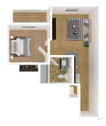 1 Bedroom, 1 Bathroom Floor Plan at Arbor Ridge, Forest Lake, MN