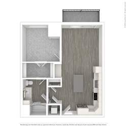 platform floor plan  1 bedroom  1190 square feet  the wave apartments at Vue at Bluestone, Duluth, MN