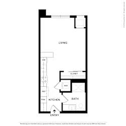 this floor plan is an approximation of a 1 bedroom floor plan at Vue at Bluestone, Duluth, 55803
