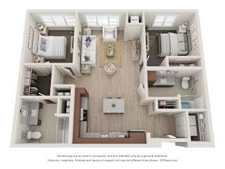2 bed 2 bath Z at The Landing at Amber Fields Apartments, Rosemount, Minnesota
