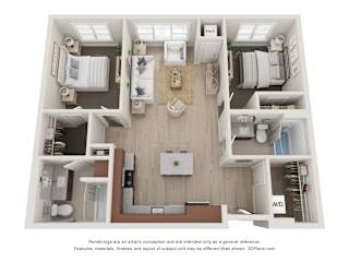 2 bed 2 bathroom B at The Landing at Amber Fields Apartments, Minnesota