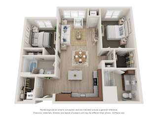 2 bed 2 bathroom A at The Landing at Amber Fields Apartments, Rosemount