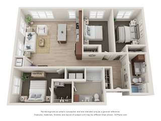 3 bed 2 bath U at The Landing at Amber Fields Apartments, Minnesota