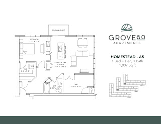 Homestead - A5 Floor Plan at Grove80 Apartments, Minnesota, 55016