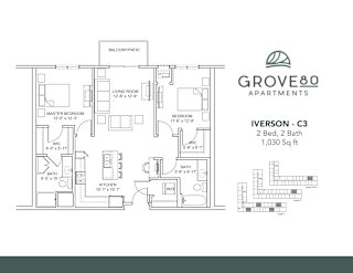 Iverson - C3 Floor Plan at Grove80 Apartments, Cottage Grove, Minnesota