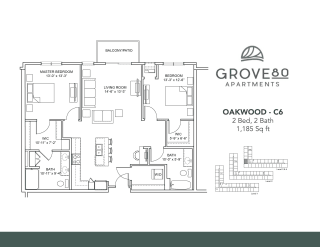 Oakwood - C6 Floor Plan at Grove80 Apartments, Cottage Grove, MN, 55016