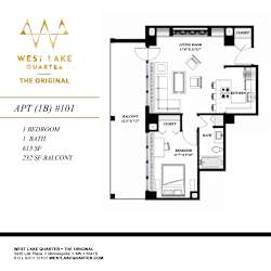 1B Floor Plan at The Original at West Lake Quarter, Minneapolis, MN