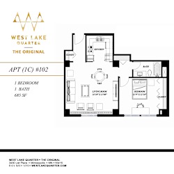 1C Floor Plan at The Original at West Lake Quarter, Minnesota, 55416