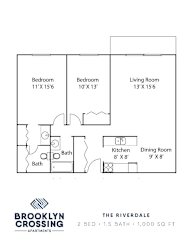 Riverdale Floor Plan at Brooklyn Crossing Apartments, Brooklyn Center, 55430