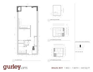 One bedroom floor plan named Brazil Nut at Gurley Lofts in Minneapolis, MN
