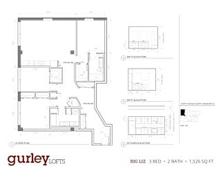 Three bedroom floor plan named Big Liz at Gurley Lofts in Minneapolis, MN