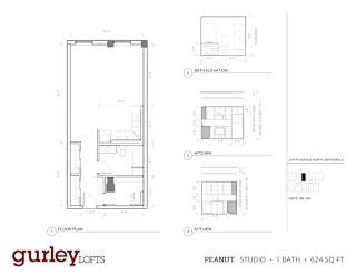 Studio floor plan named Peanut at Gurley Lofts in Minneapolis, MN