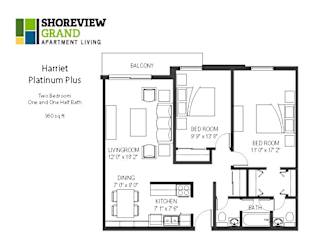 Harriet Platinum Plus Floor Plan at Shoreview Grand, Minnesota