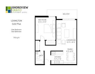 Lexington Gold Plus Floor Plan at Shoreview Grand, Minnesota