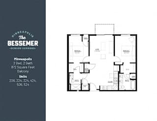 2Bed 2Bath 872 Sq.ft._2 at The Bessemer at Seward Commons Apartments, Minnesota