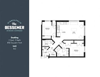 2Bed 2Bath 826 Sq.Ft._1 at The Bessemer at Seward Commons Apartments, Minnesota