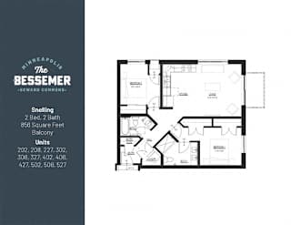 2Bed 2Bath 826 Sq.Ft. at The Bessemer at Seward Commons Apartments, MN, 55404