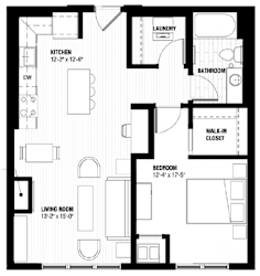 Baltimore Floor Plan at Third North Apartments, Minnesota