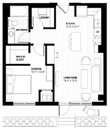 Boston Floor Plan at Third North Apartments, Minnesota