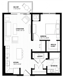 Boulder Floor Plan at Third North Apartments, Minnesota, 55401